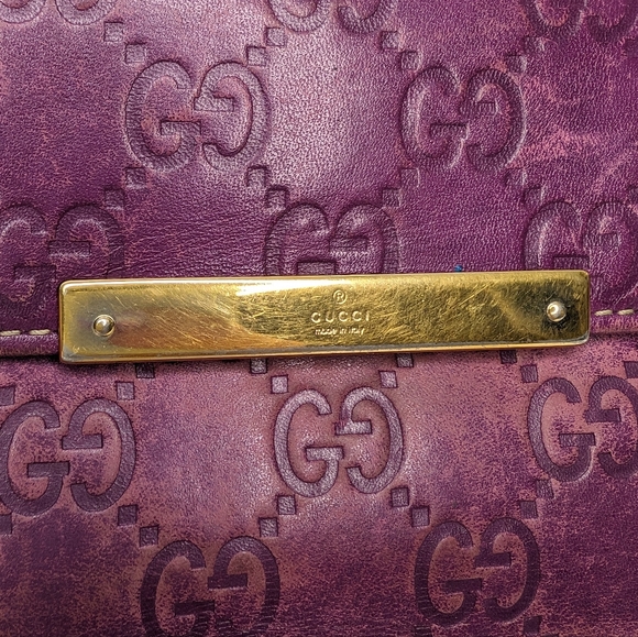 Gucci Purple Guccissima Leather Flap Continental Wallet - Picture 2 of 12